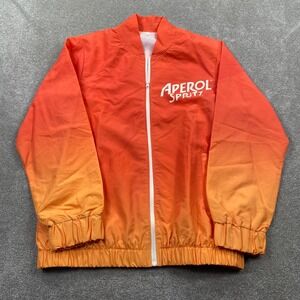 Aperol Spritz Windbreaker Jacket Mens XXL Orange Ombre Gradient Graphic Zip Up